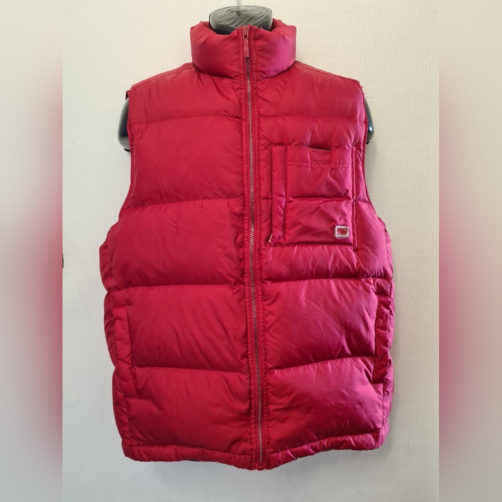 Quiksilver red down filled body warmer size large puffer gilet jacket - Picture 6 of 11